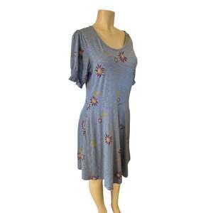 Women L Horny Toad & Co Toad&Co Laurel SS Short Sleeved Blue Floral Print Dress